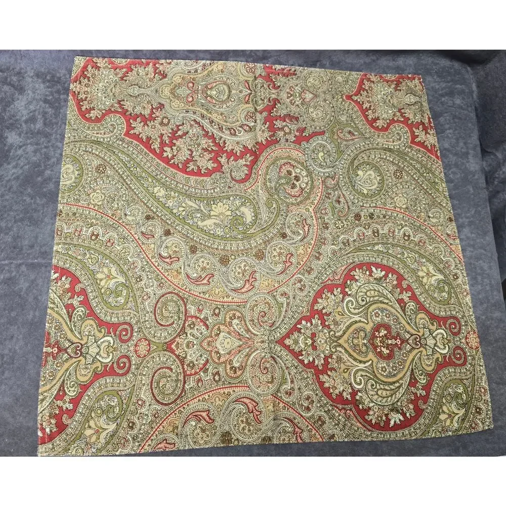 Lauren Ralph Lauren Paisley Green Tan Red 19 x 19 Cloth Table Napkin Set of 4